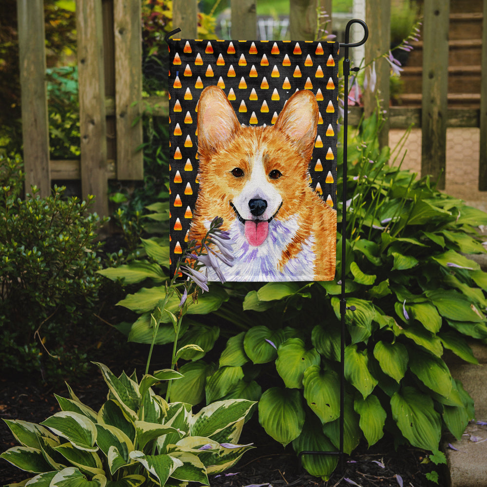 Corgi Candy Corn Halloween Portrait Garden Flag Mailbox Decorative Yard Banner Outside Patio Artwork for Flower Beds, Garden Size, Multicolor