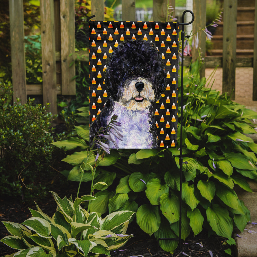 Portuguese Water Dog Candy Corn Halloween Portrait Garden Flag Mailbox Decorative Yard Banner Outside Patio Artwork for Flower Beds, Garden Size, Multicolor