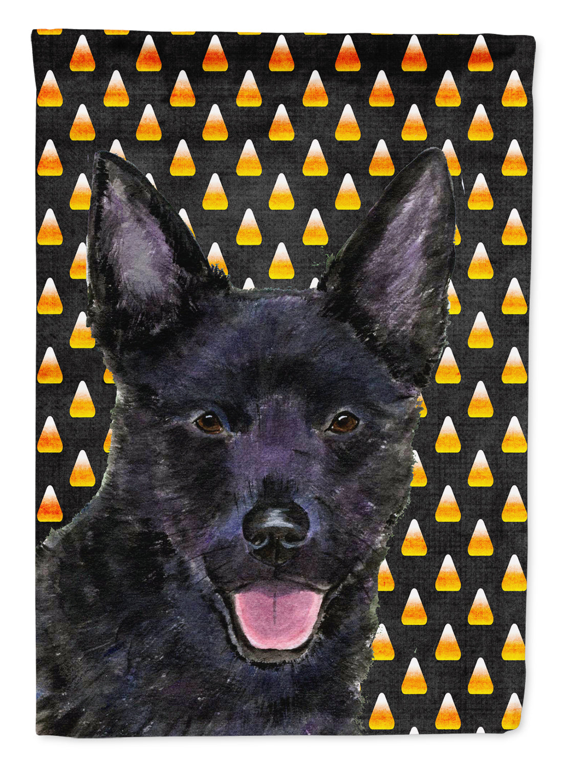 Australian Kelpie Candy Corn Halloween Portrait Garden Flag Mailbox Decorative Yard Banner Outside Patio Artwork for Flower Beds, Garden Size, Multicolor