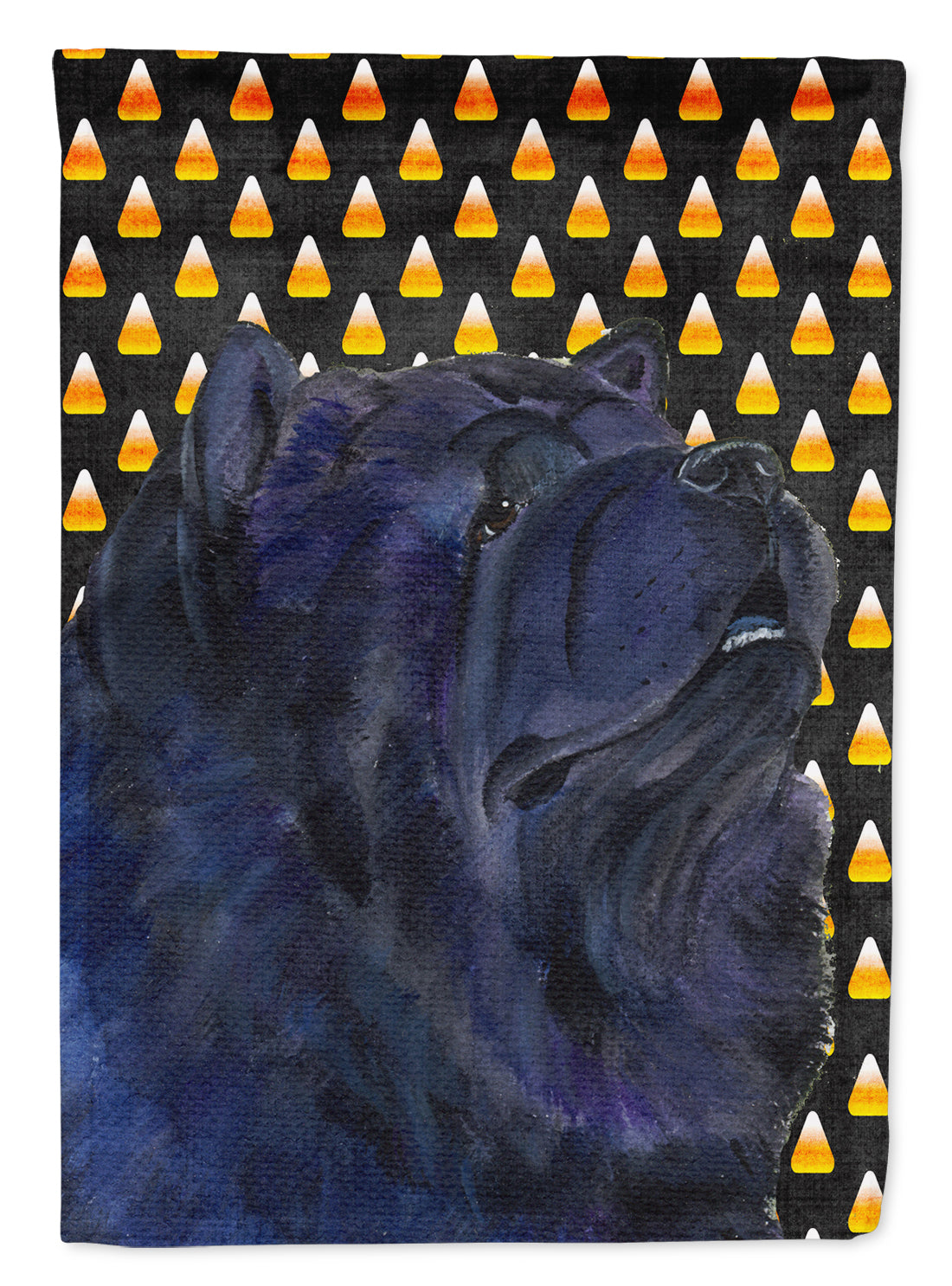 Chow Chow Candy Corn Halloween Portrait Garden Flag Mailbox Decorative Yard Banner Outside Patio Artwork for Flower Beds, Garden Size, Multicolor