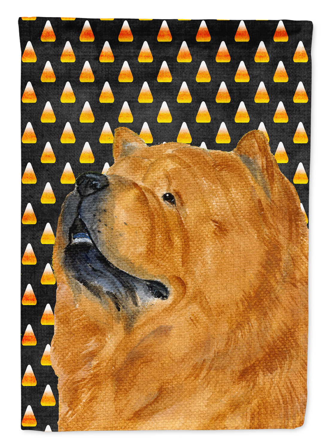 Chow Chow Candy Corn Halloween Portrait Garden Flag Mailbox Decorative Yard Banner Outside Patio Artwork for Flower Beds, Garden Size, Multicolor