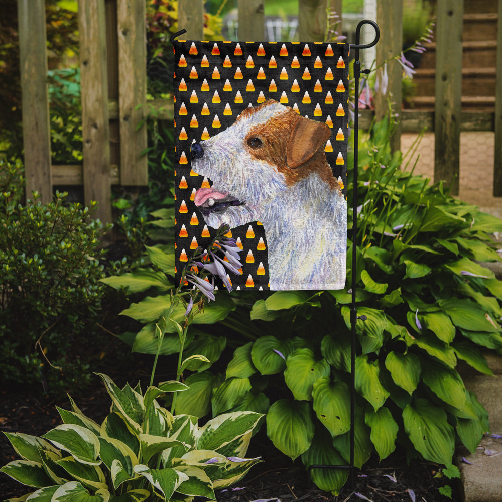 Jack Russell Terrier Candy Corn Halloween Portrait Garden Flag Mailbox Decorative Yard Banner Outside Patio Artwork for Flower Beds, Garden Size, Multicolor