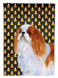 English Toy Spaniel Candy Corn Halloween Portrait Garden Flag Mailbox Decorative Yard Banner Outside Patio Artwork for Flower Beds, Garden Size, Multicolor