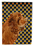 Sussex Spaniel Candy Corn Halloween Portrait Garden Flag Mailbox Decorative Yard Banner Outside Patio Artwork for Flower Beds, Garden Size, Multicolor