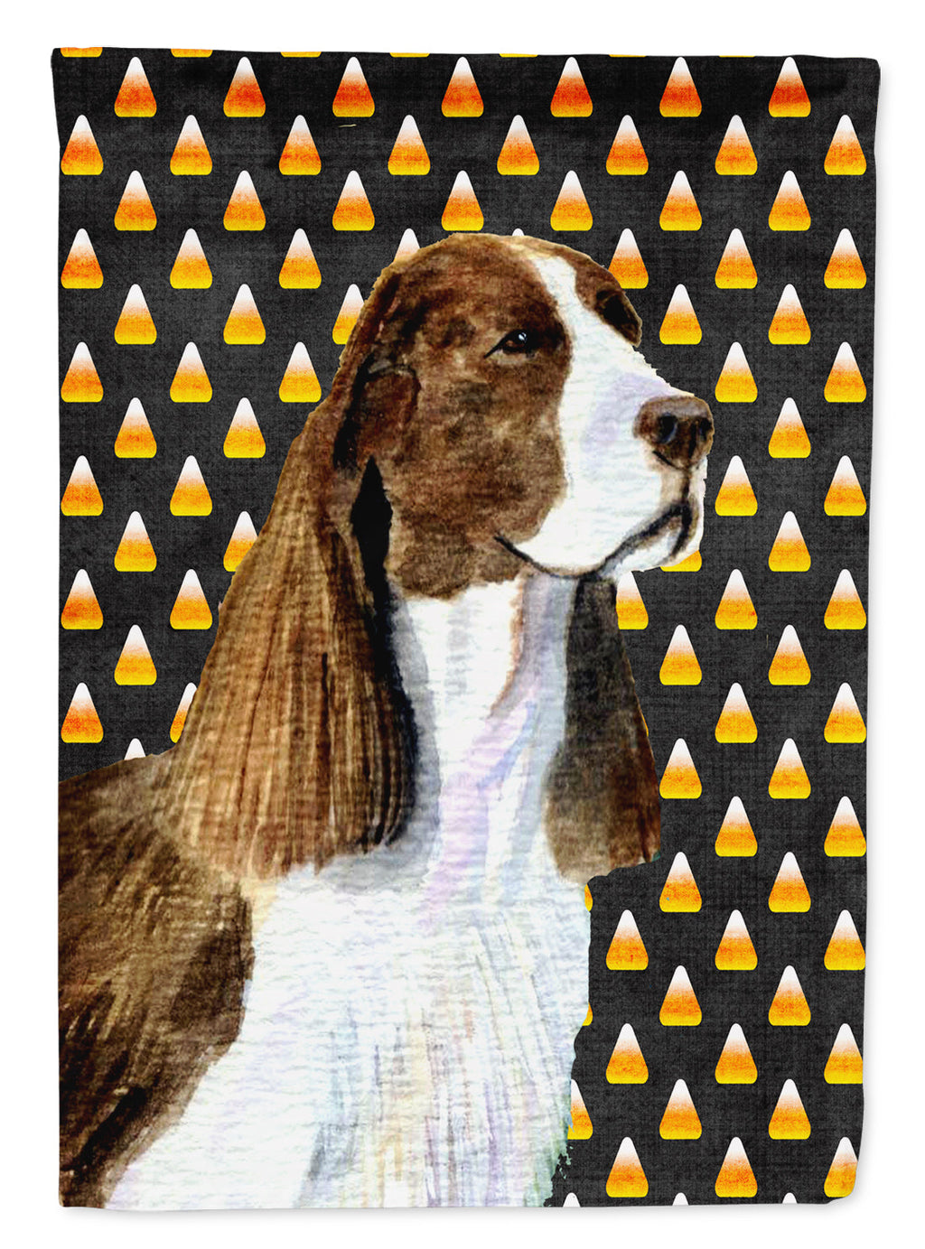 Springer Spaniel Candy Corn Halloween Portrait Garden Flag Mailbox Decorative Yard Banner Outside Patio Artwork for Flower Beds, Garden Size, Multicolor