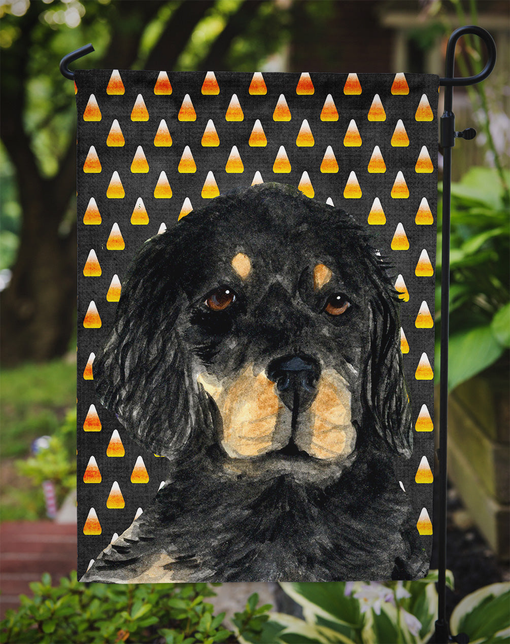 Gordon Setter Candy Corn Halloween Portrait Garden Flag Mailbox Decorative Yard Banner Outside Patio Artwork for Flower Beds, Garden Size, Multicolor