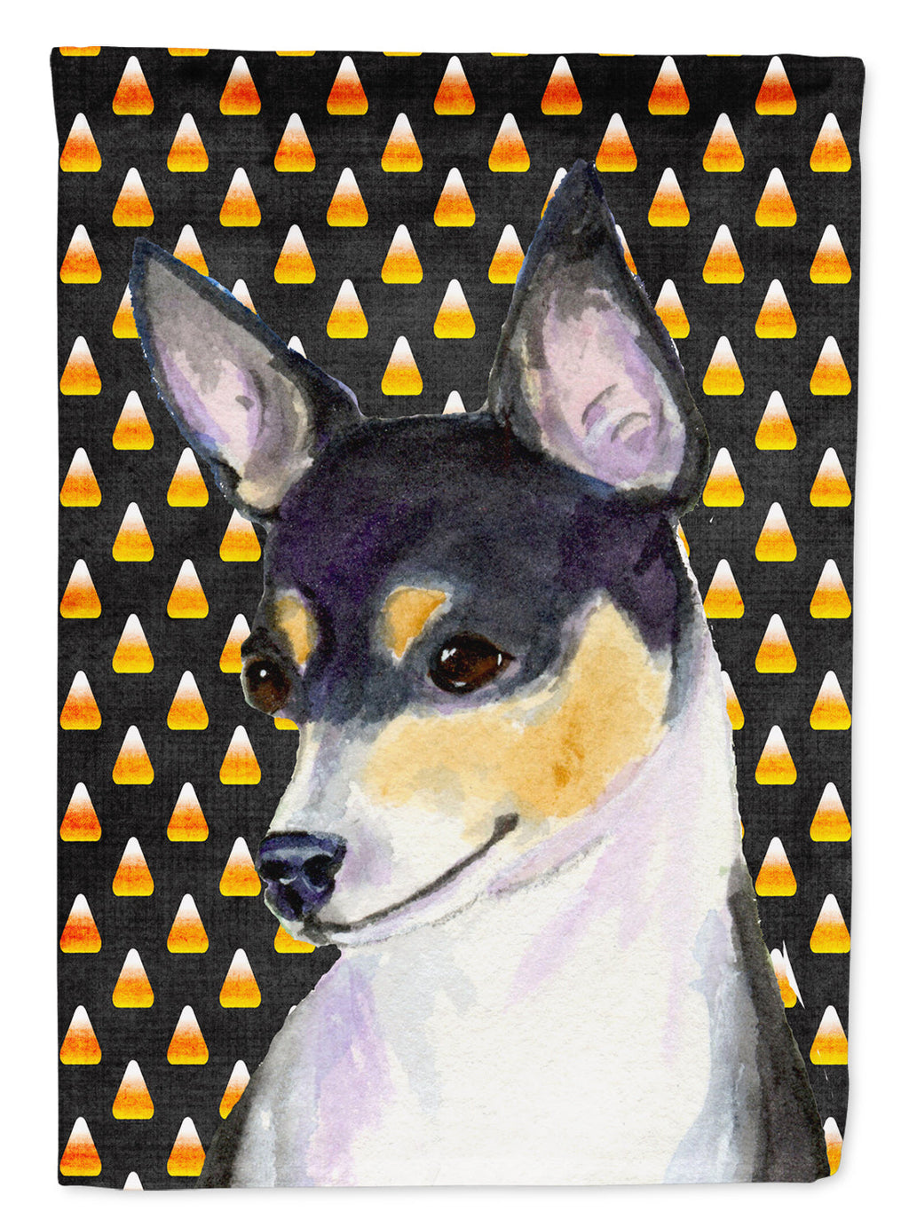 Chihuahua Candy Corn Halloween Portrait Garden Flag Mailbox Decorative Yard Banner Outside Patio Artwork for Flower Beds, Garden Size, Multicolor