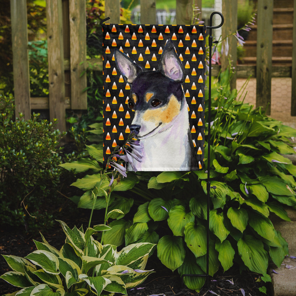 Chihuahua Candy Corn Halloween Portrait Garden Flag Mailbox Decorative Yard Banner Outside Patio Artwork for Flower Beds, Garden Size, Multicolor