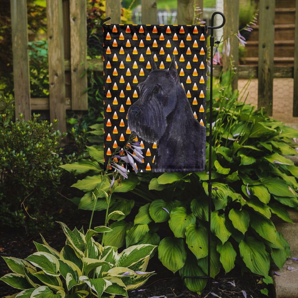 Schnauzer Giant Candy Corn Halloween Portrait Garden Flag Mailbox Decorative Yard Banner Outside Patio Artwork for Flower Beds, Garden Size, Multicolor