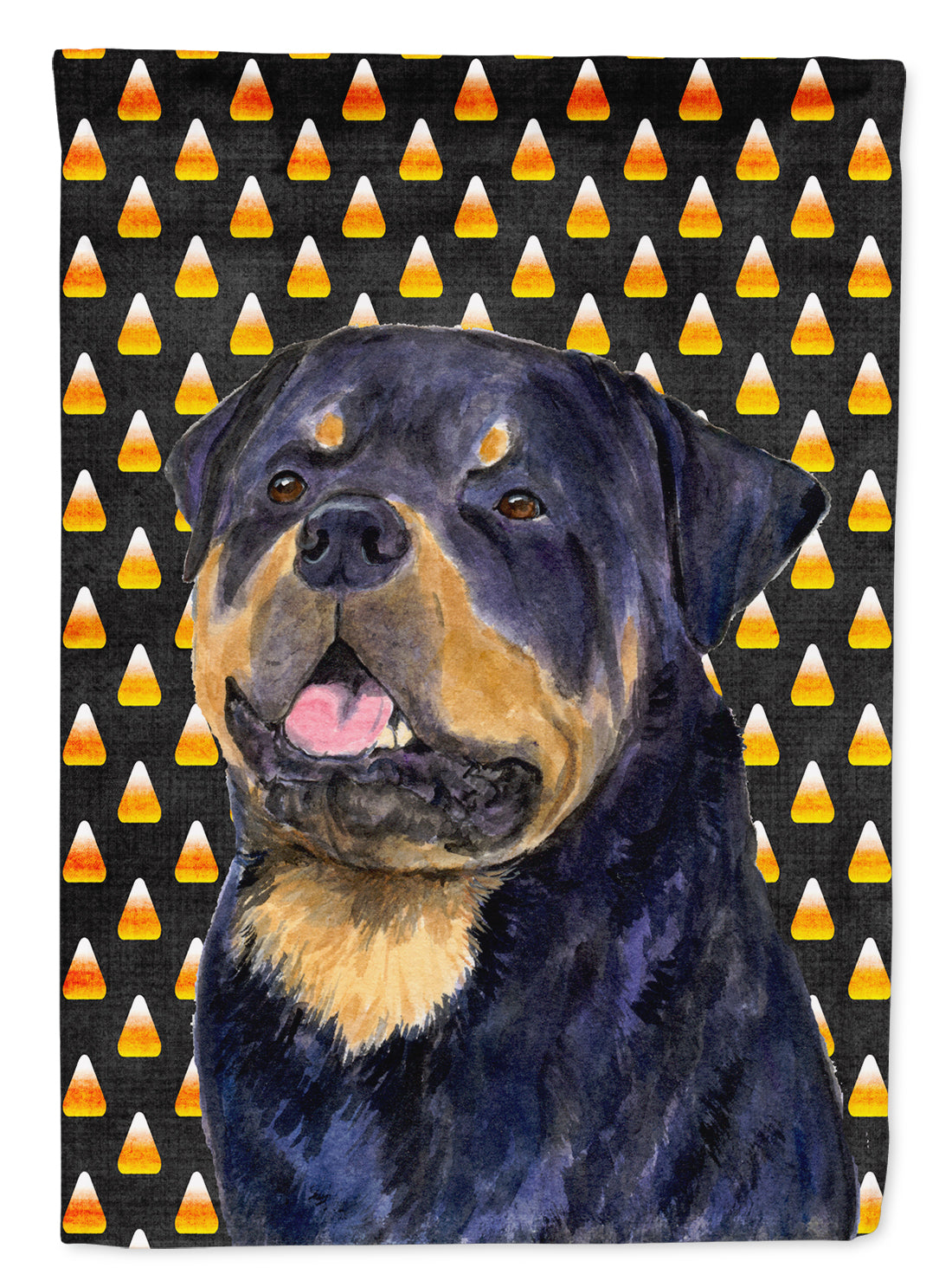 Rottweiler Candy Corn Halloween Portrait Garden Flag Mailbox Decorative Yard Banner Outside Patio Artwork for Flower Beds, Garden Size, Multicolor