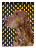Field Spaniel Candy Corn Halloween Portrait Garden Flag Mailbox Decorative Yard Banner Outside Patio Artwork for Flower Beds, Garden Size, Multicolor