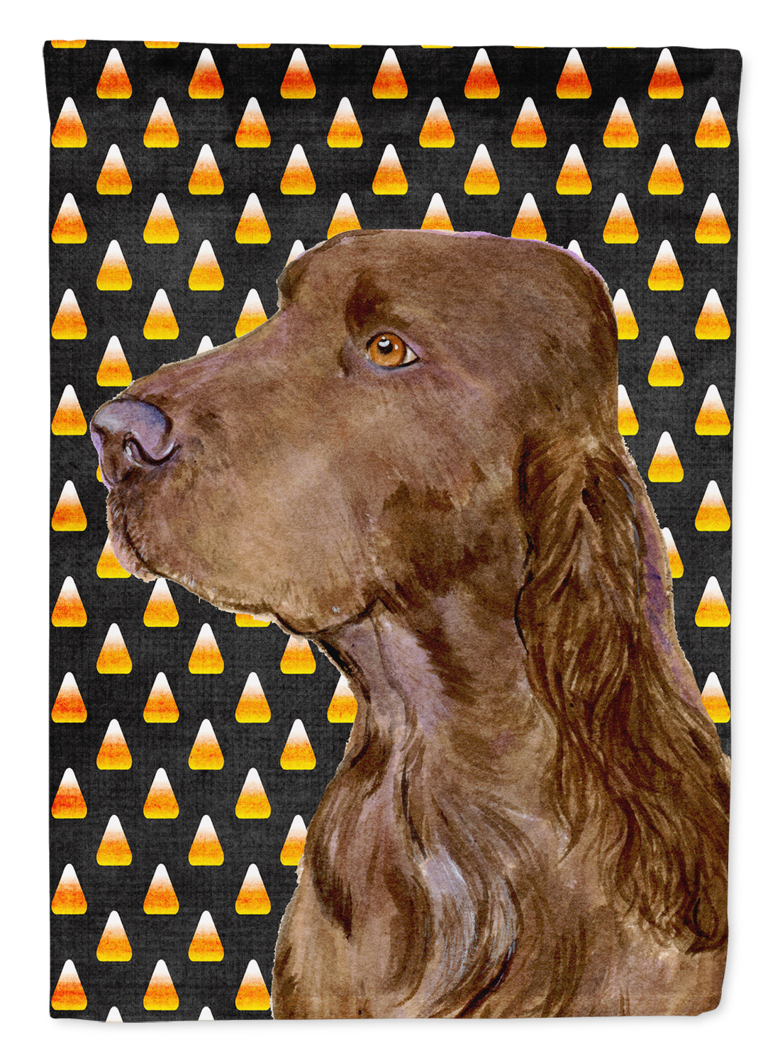 Field Spaniel Candy Corn Halloween Portrait Garden Flag Mailbox Decorative Yard Banner Outside Patio Artwork for Flower Beds, Garden Size, Multicolor