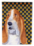 Basset Hound Candy Corn Halloween Portrait Garden Flag Mailbox Decorative Yard Banner Outside Patio Artwork for Flower Beds, Garden Size, Multicolor