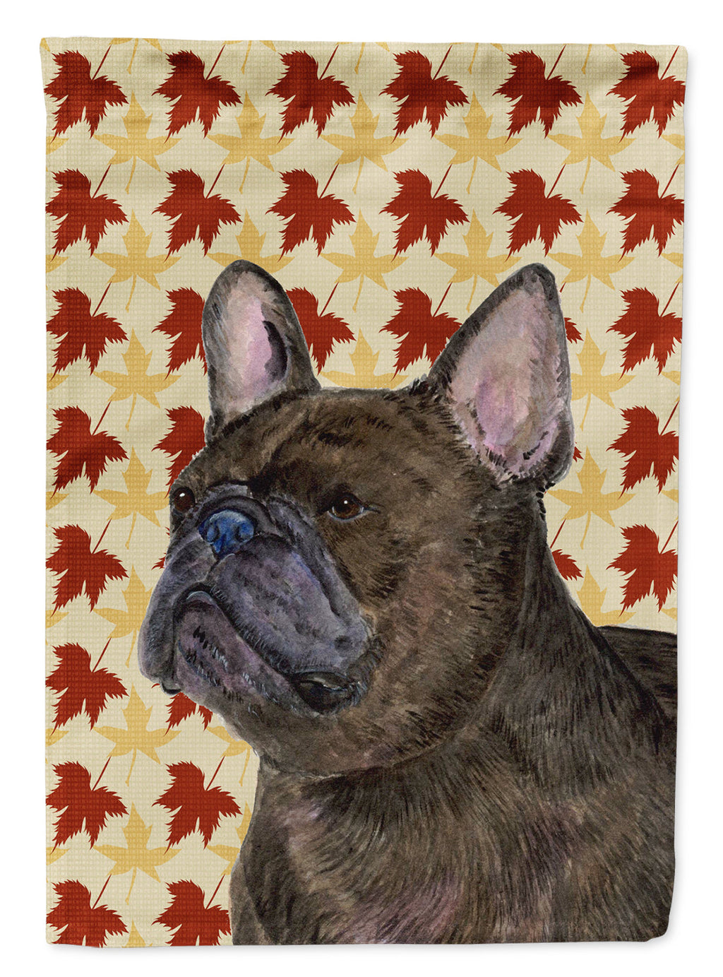 French Bulldog Fall Leaves Portrait Garden Flag Mailbox Decorative Yard Banner Outside Patio Artwork for Flower Beds, Garden Size, Multicolor