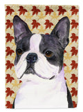 Boston Terrier Fall Leaves Portrait Garden Flag Mailbox Decorative Yard Banner Outside Patio Artwork for Flower Beds, Garden Size, Multicolor