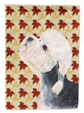 Dandie Dinmont Terrier Fall Leaves Portrait Garden Flag Mailbox Decorative Yard Banner Outside Patio Artwork for Flower Beds, Garden Size, Multicolor