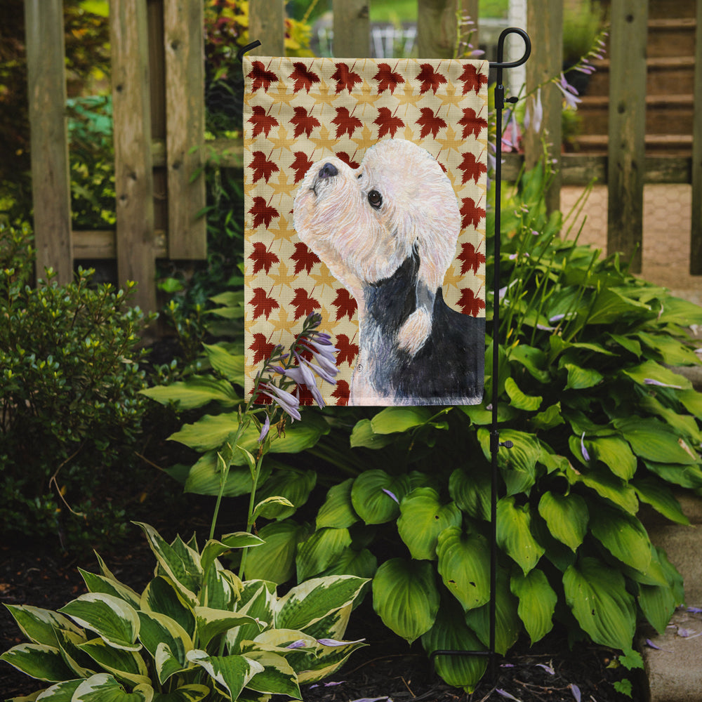 Dandie Dinmont Terrier Fall Leaves Portrait Garden Flag Mailbox Decorative Yard Banner Outside Patio Artwork for Flower Beds, Garden Size, Multicolor