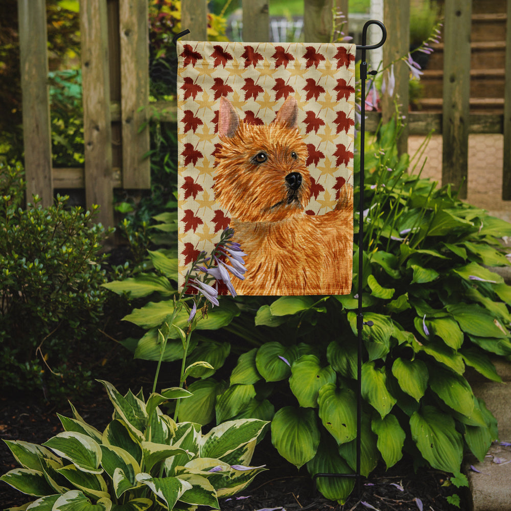 Norwich Terrier Fall Leaves Portrait Garden Flag Mailbox Decorative Yard Banner Outside Patio Artwork for Flower Beds, Garden Size, Multicolor