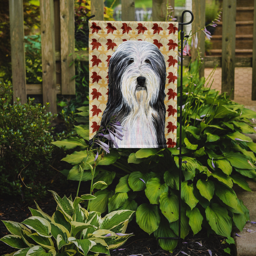 Bearded Collie Fall Leaves Portrait Garden Flag Mailbox Decorative Yard Banner Outside Patio Artwork for Flower Beds, Garden Size, Multicolor