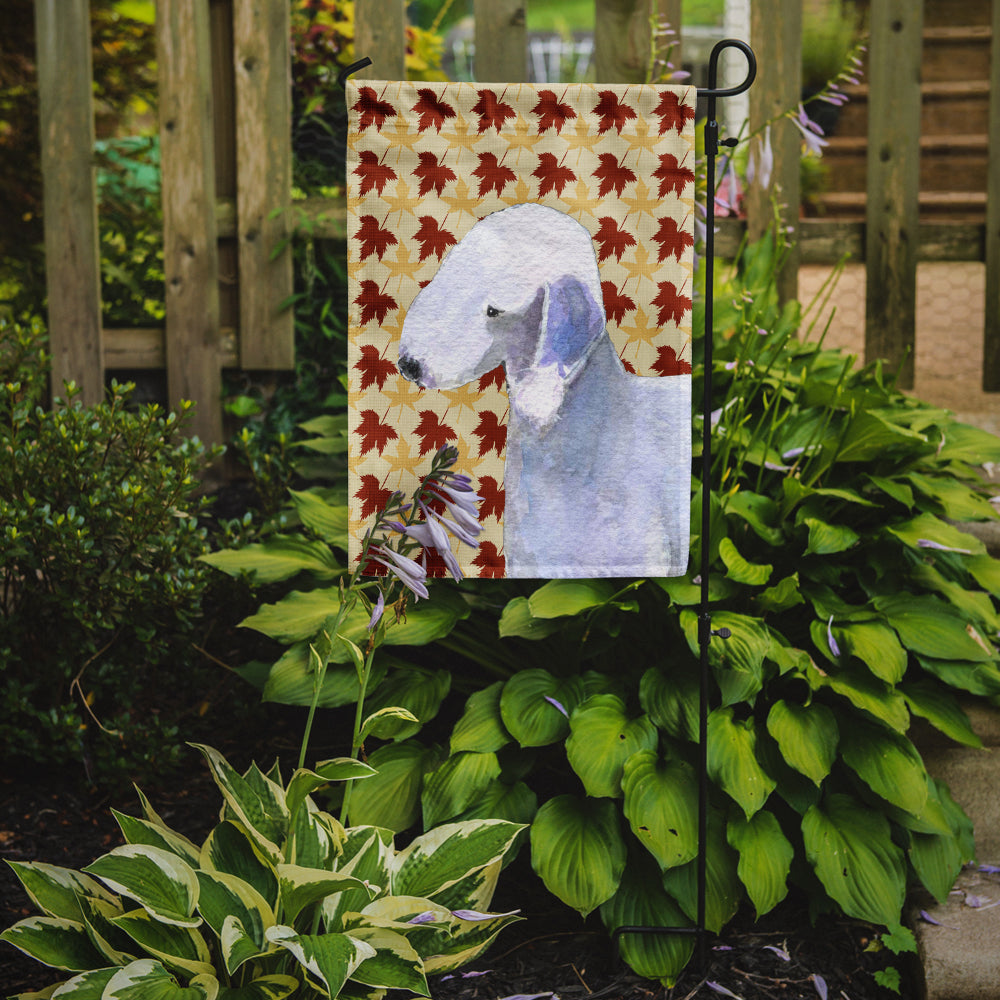 Bedlington Terrier Fall Leaves Portrait Garden Flag Mailbox Decorative Yard Banner Outside Patio Artwork for Flower Beds, Garden Size, Multicolor