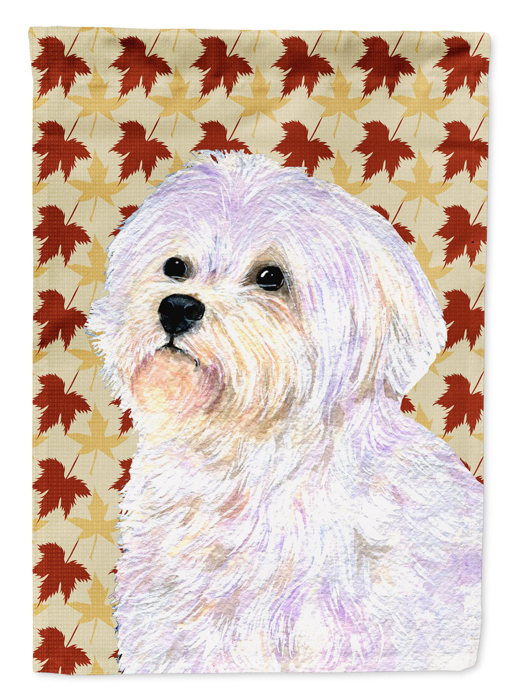 Maltese Fall Leaves Portrait Garden Flag Mailbox Decorative Yard Banner Outside Patio Artwork for Flower Beds, Garden Size, Multicolor