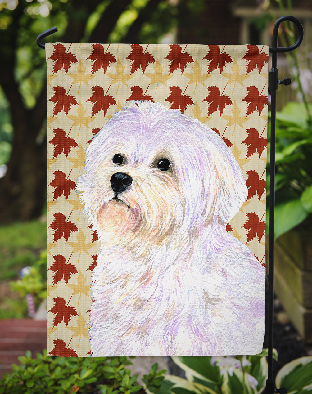Maltese Fall Leaves Portrait Garden Flag Mailbox Decorative Yard Banner Outside Patio Artwork for Flower Beds, Garden Size, Multicolor