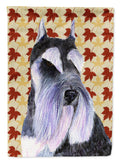 Schnauzer Fall Leaves Portrait Garden Flag Mailbox Decorative Yard Banner Outside Patio Artwork for Flower Beds, Garden Size, Multicolor