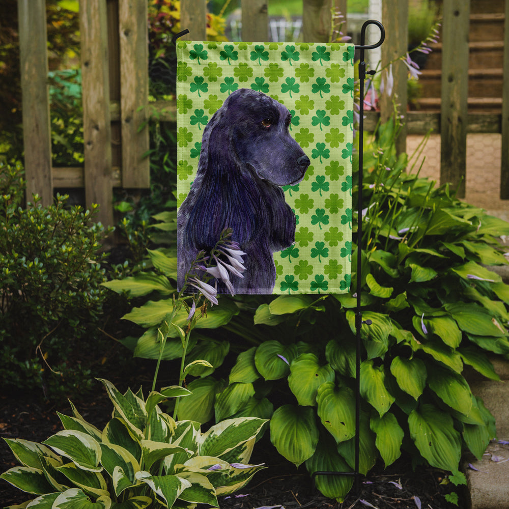 Cocker Spaniel St. Patrick's Day Shamrock Portrait Garden Flag Mailbox Decorative Yard Banner Outside Patio Artwork for Flower Beds, Garden Size, Multicolor