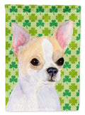 Chihuahua St. Patrick's Day Shamrock Portrait Garden Flag Mailbox Decorative Yard Banner Outside Patio Artwork for Flower Beds, Garden Size, Multicolor