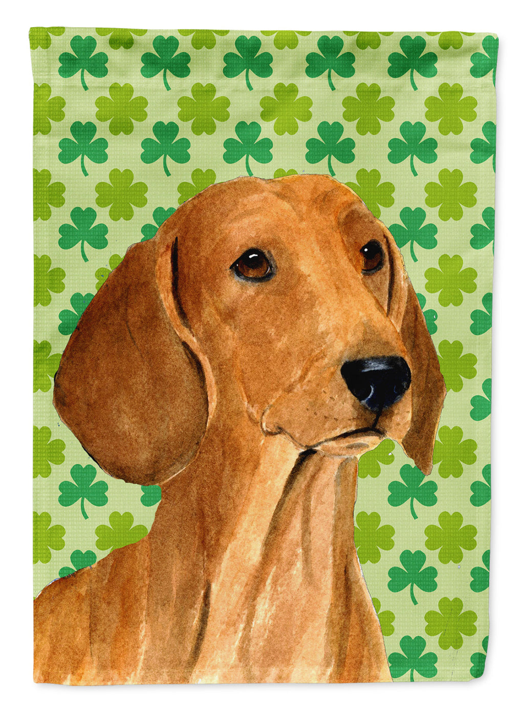 Dachshund St. Patrick's Day Shamrock Portrait Garden Flag Mailbox Decorative Yard Banner Outside Patio Artwork for Flower Beds, Garden Size, Multicolor