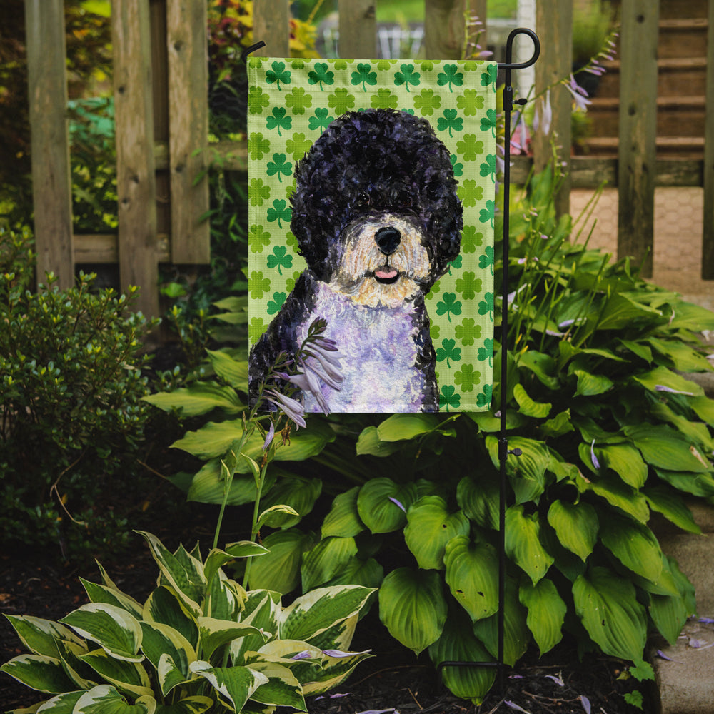 Portuguese Water Dog St. Patrick's Day Shamrock Garden Flag Mailbox Decorative Yard Banner Outside Patio Artwork for Flower Beds, Garden Size, Multicolor