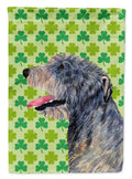 Irish Wolfhound St. Patrick's Day Shamrock Portrait Garden Flag Mailbox Decorative Yard Banner Outside Patio Artwork for Flower Beds, Garden Size, Multicolor