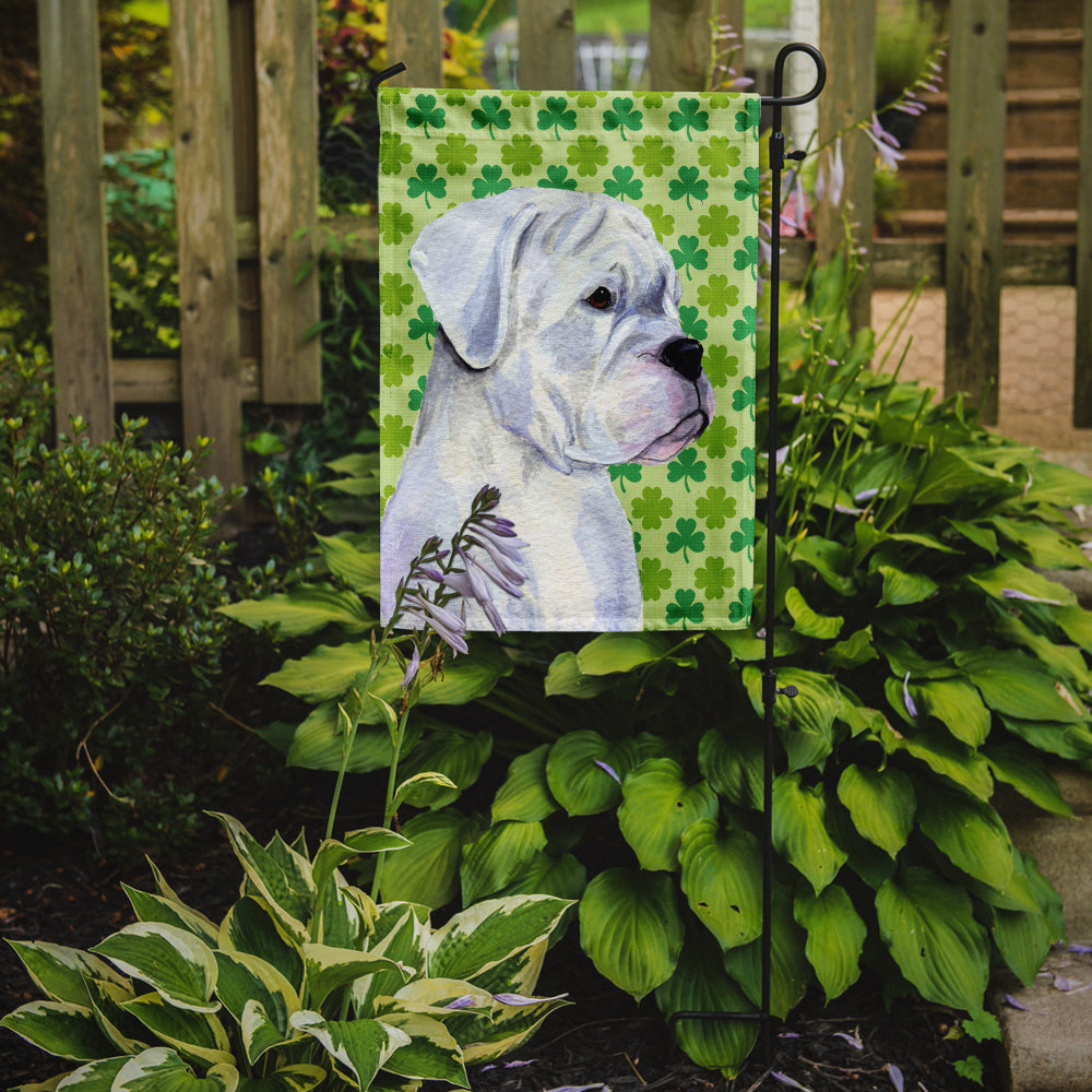 Boxer St. Patrick's Day Shamrock Portrait Garden Flag Mailbox Decorative Yard Banner Outside Patio Artwork for Flower Beds, Garden Size, Multicolor