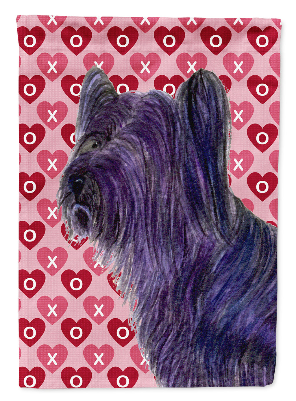 Skye Terrier Hearts Love and Valentine's Day Portrait Garden Flag Mailbox Decorative Yard Banner Outside Patio Artwork for Flower Beds, Garden Size, Multicolor