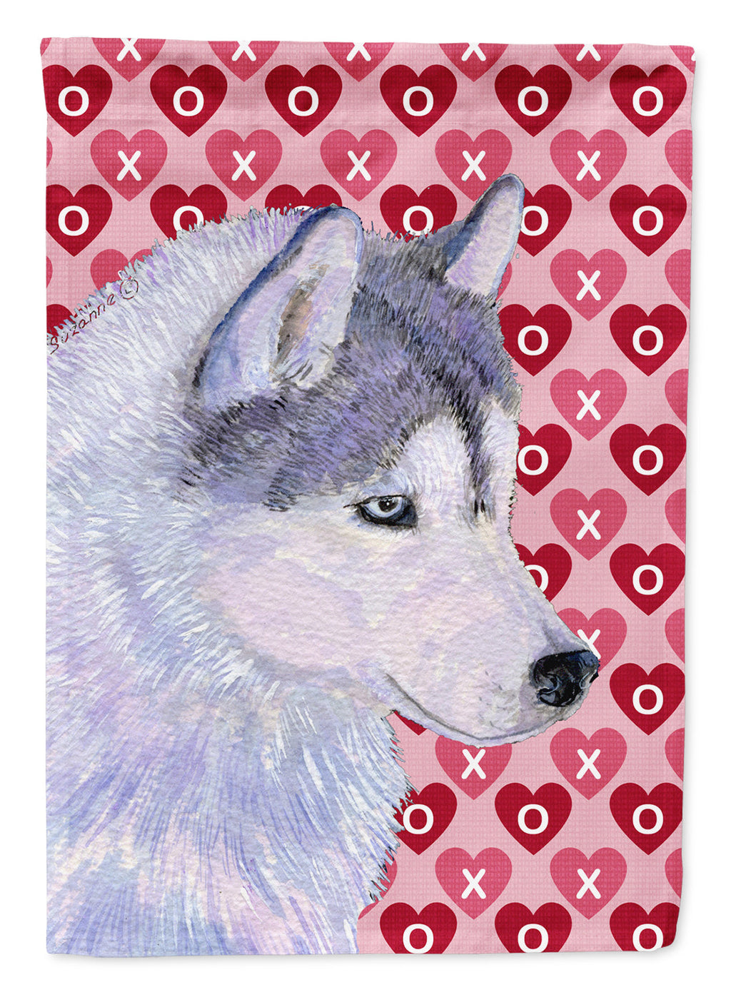 Siberian Husky Hearts Love Valentine's Day Garden Flag Mailbox Decorative Yard Banner Outside Patio Artwork for Flower Beds, Garden Size, Multicolor