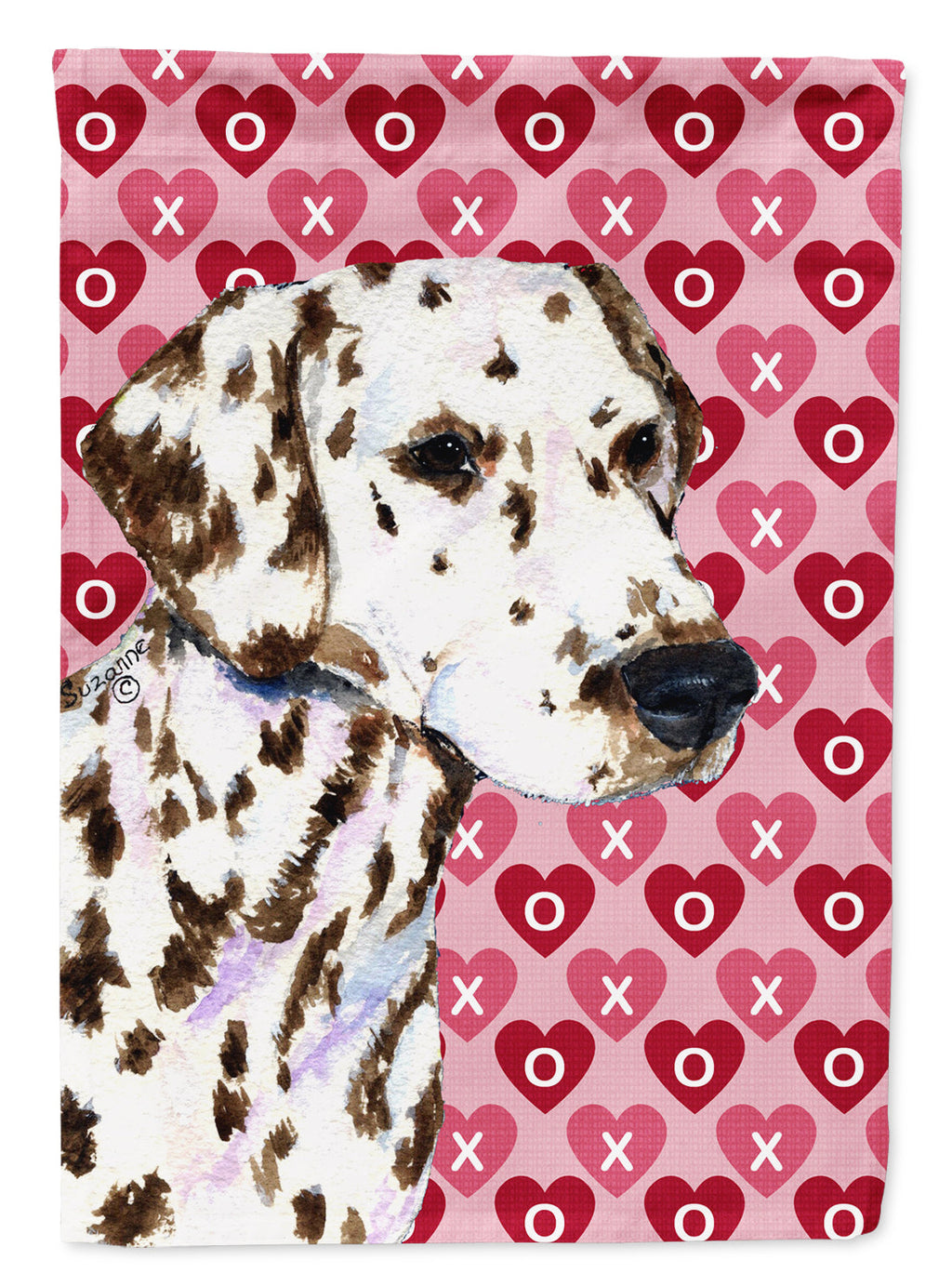 Dalmatian Hearts Love and Valentine's Day Portrait Garden Flag Mailbox Decorative Yard Banner Outside Patio Artwork for Flower Beds, Garden Size, Multicolor