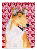 Collie Smooth Hearts Love and Valentine's Day Portrait Garden Flag Mailbox Decorative Yard Banner Outside Patio Artwork for Flower Beds, Garden Size, Multicolor