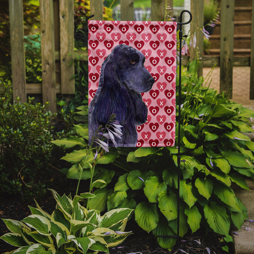 Black Cocker Spaniel Hearts Love Valentine's Day Garden Flag Mailbox Decorative Yard Banner Outside Patio Artwork for Flower Beds, Garden Size, Multicolor