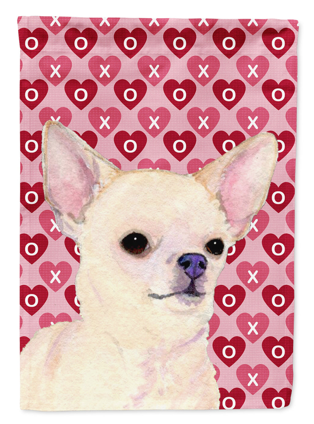 Chihuahua Hearts Love and Valentine's Day Portrait Garden Flag Mailbox Decorative Yard Banner Outside Patio Artwork for Flower Beds, Garden Size, Multicolor