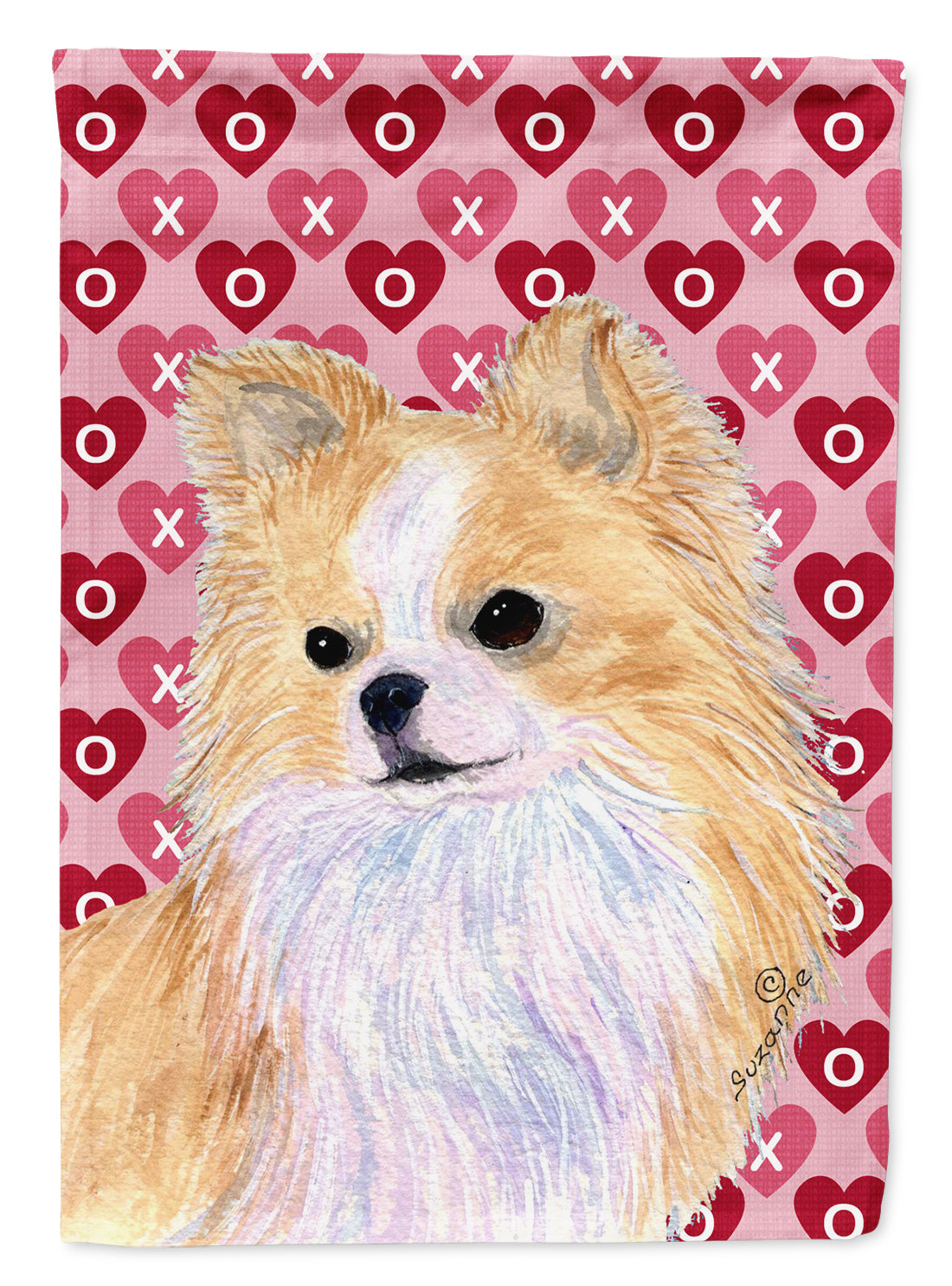 Chihuahua Hearts Love and Valentine's Day Portrait Garden Flag Mailbox Decorative Yard Banner Outside Patio Artwork for Flower Beds, Garden Size, Multicolor