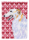 Borzoi Hearts Love and Valentine's Day Portrait Garden Flag Mailbox Decorative Yard Banner Outside Patio Artwork for Flower Beds, Garden Size, Multicolor