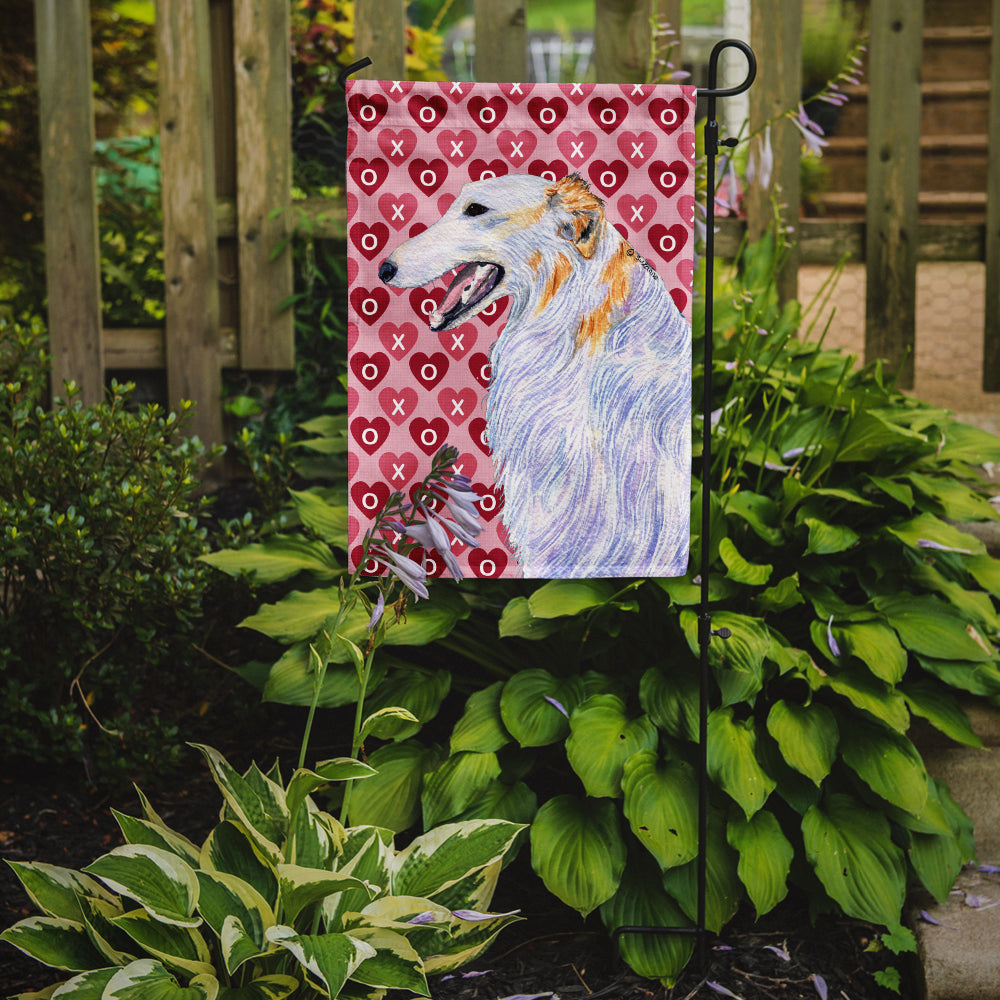 Borzoi Hearts Love and Valentine's Day Portrait Garden Flag Mailbox Decorative Yard Banner Outside Patio Artwork for Flower Beds, Garden Size, Multicolor