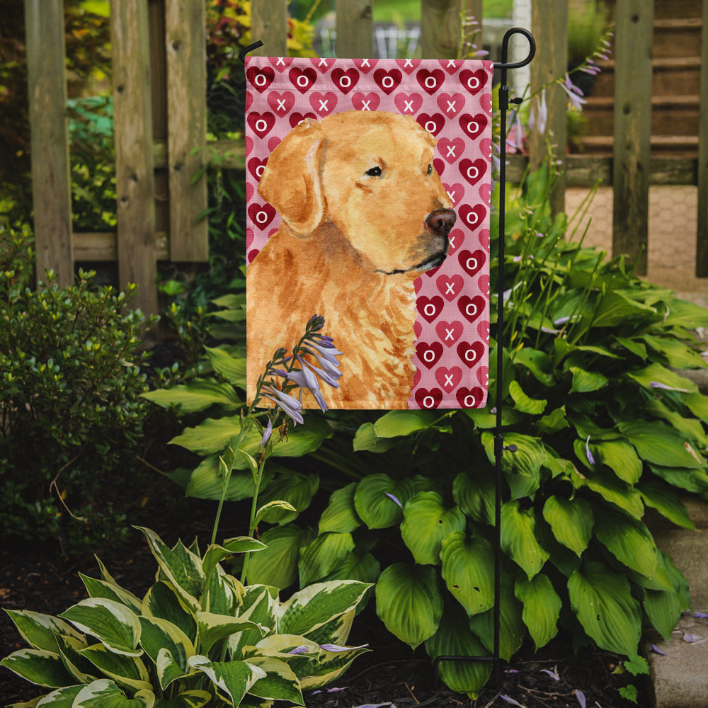 Golden Retriever Hearts Love Valentine's Day Garden Flag Mailbox Decorative Yard Banner Outside Patio Artwork for Flower Beds, Garden Size, Multicolor