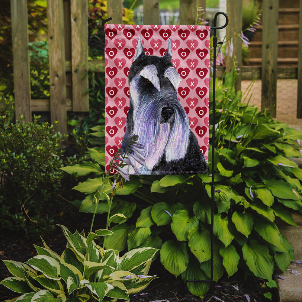 Schnauzer Hearts Love and Valentine's Day Portrait Garden Flag Mailbox Decorative Yard Banner Outside Patio Artwork for Flower Beds, Garden Size, Multicolor