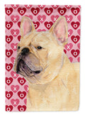 French Bulldog Hearts Love and Valentine's Day Portrait Garden Flag Mailbox Decorative Yard Banner Outside Patio Artwork for Flower Beds, Garden Size, Multicolor