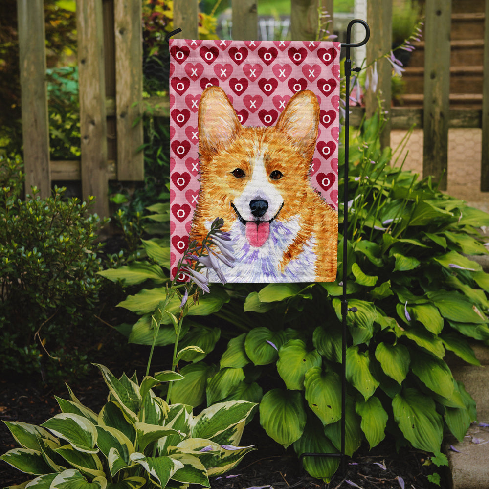 Corgi Hearts Love and Valentine's Day Portrait Garden Flag Mailbox Decorative Yard Banner Outside Patio Artwork for Flower Beds, Garden Size, Multicolor