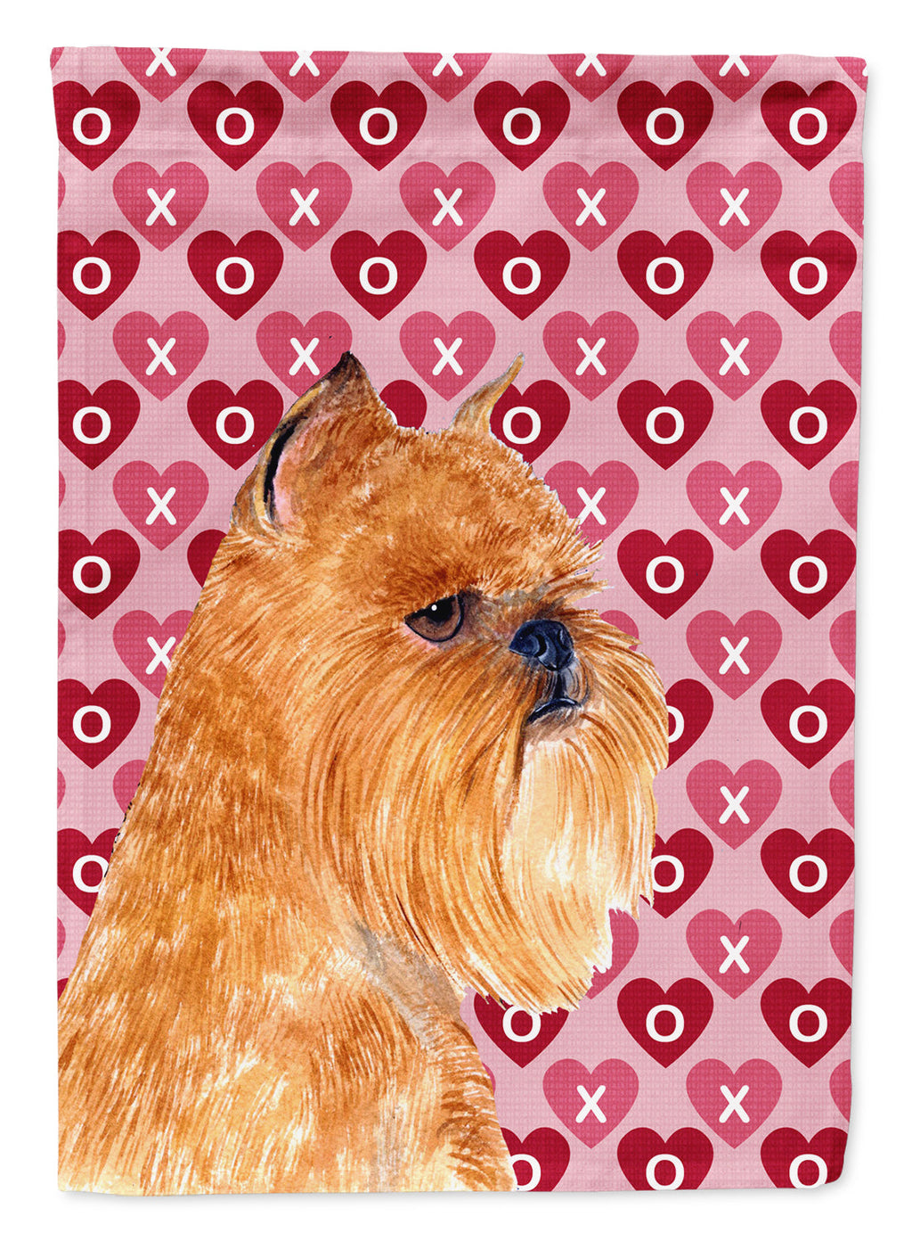 Brussels Griffon Hearts Love and Valentine's Day Portrait Garden Flag Mailbox Decorative Yard Banner Outside Patio Artwork for Flower Beds, Garden Size, Multicolor