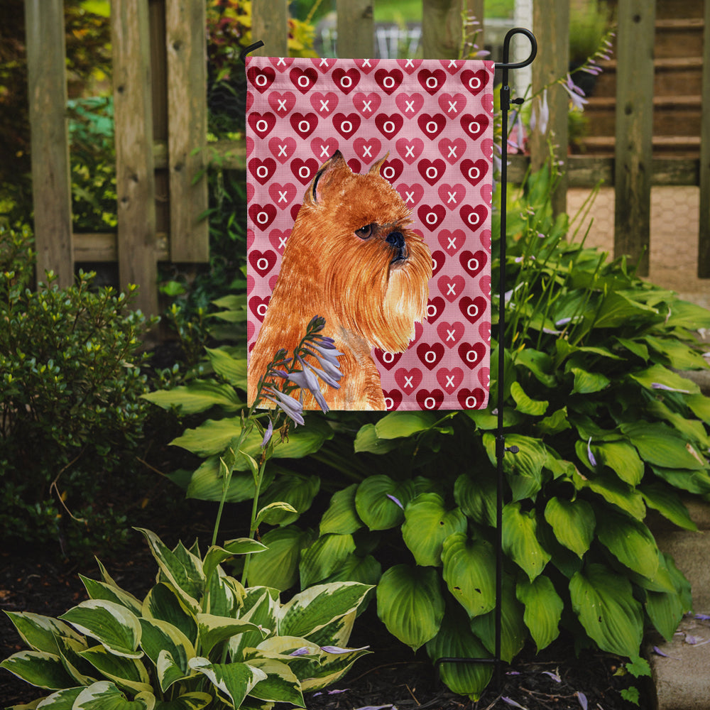 Brussels Griffon Hearts Love and Valentine's Day Portrait Garden Flag Mailbox Decorative Yard Banner Outside Patio Artwork for Flower Beds, Garden Size, Multicolor