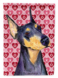 Doberman Hearts Love and Valentine's Day Portrait Garden Flag Mailbox Decorative Yard Banner Outside Patio Artwork for Flower Beds, Garden Size, Multicolor