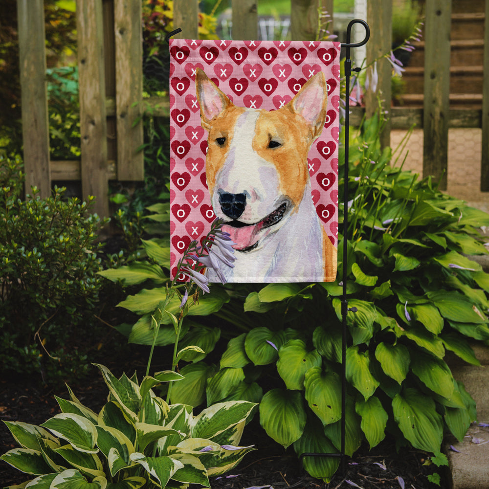 Bull Terrier Hearts Love and Valentine's Day Portrait Garden Flag Mailbox Decorative Yard Banner Outside Patio Artwork for Flower Beds, Garden Size, Multicolor